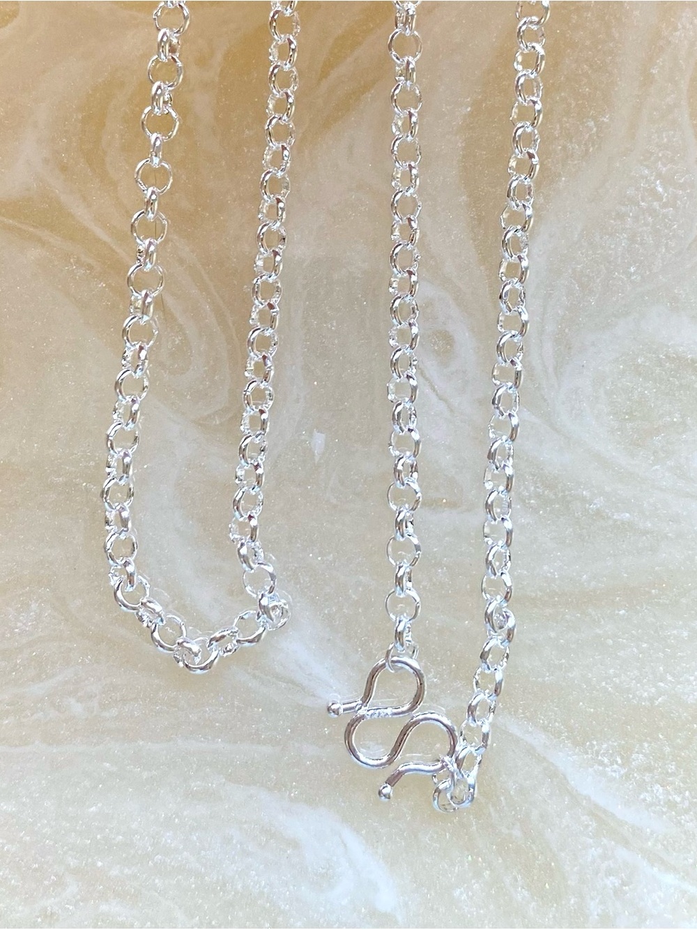 Silver 30” Multi-laying Chain Necklace - Silver - Picture 2 of 4